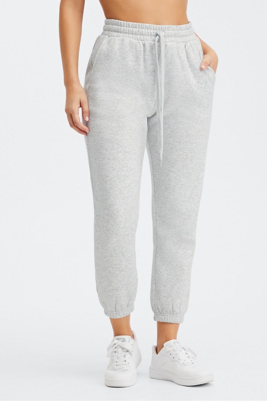 Fabletics Eco Go To Classic Sweatpants Gray Cotton Casual Joggers Women's XL